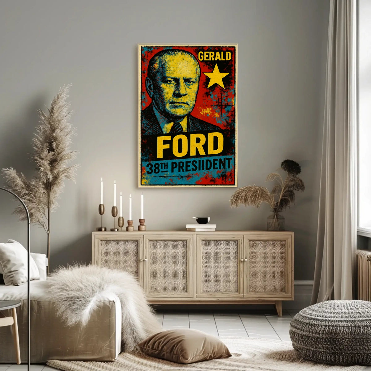 Gerald Ford 38th President of the United States Graffiti Pop Art Poster