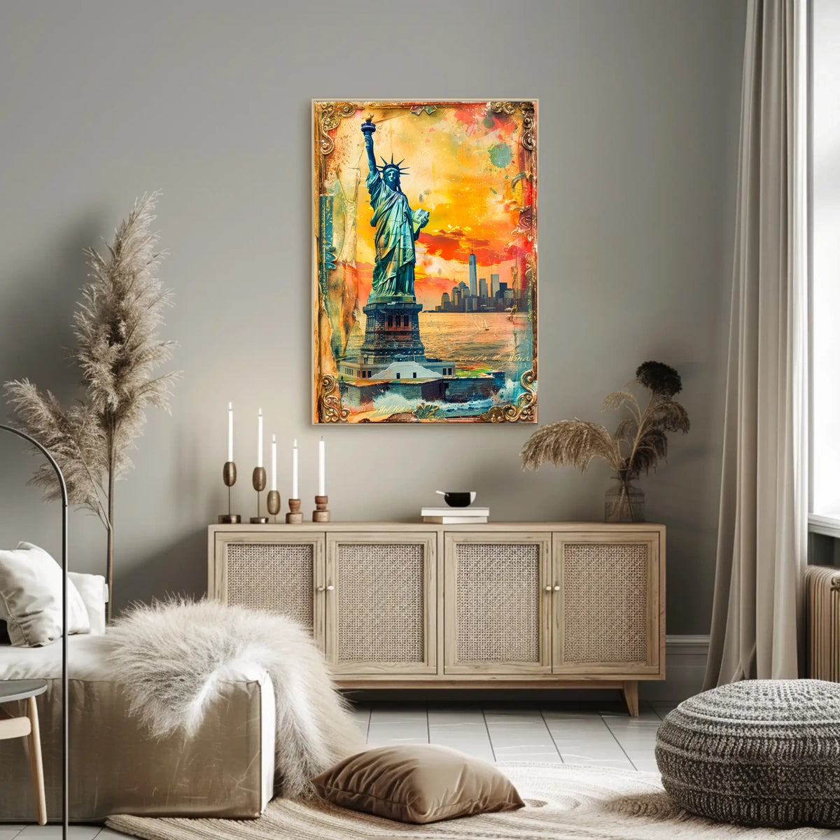 Statue Of Liberty New York City Poster Vintage Wall Art