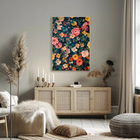 Vibrant Floral Symphony Art Print: Abstract or Artistic Poster