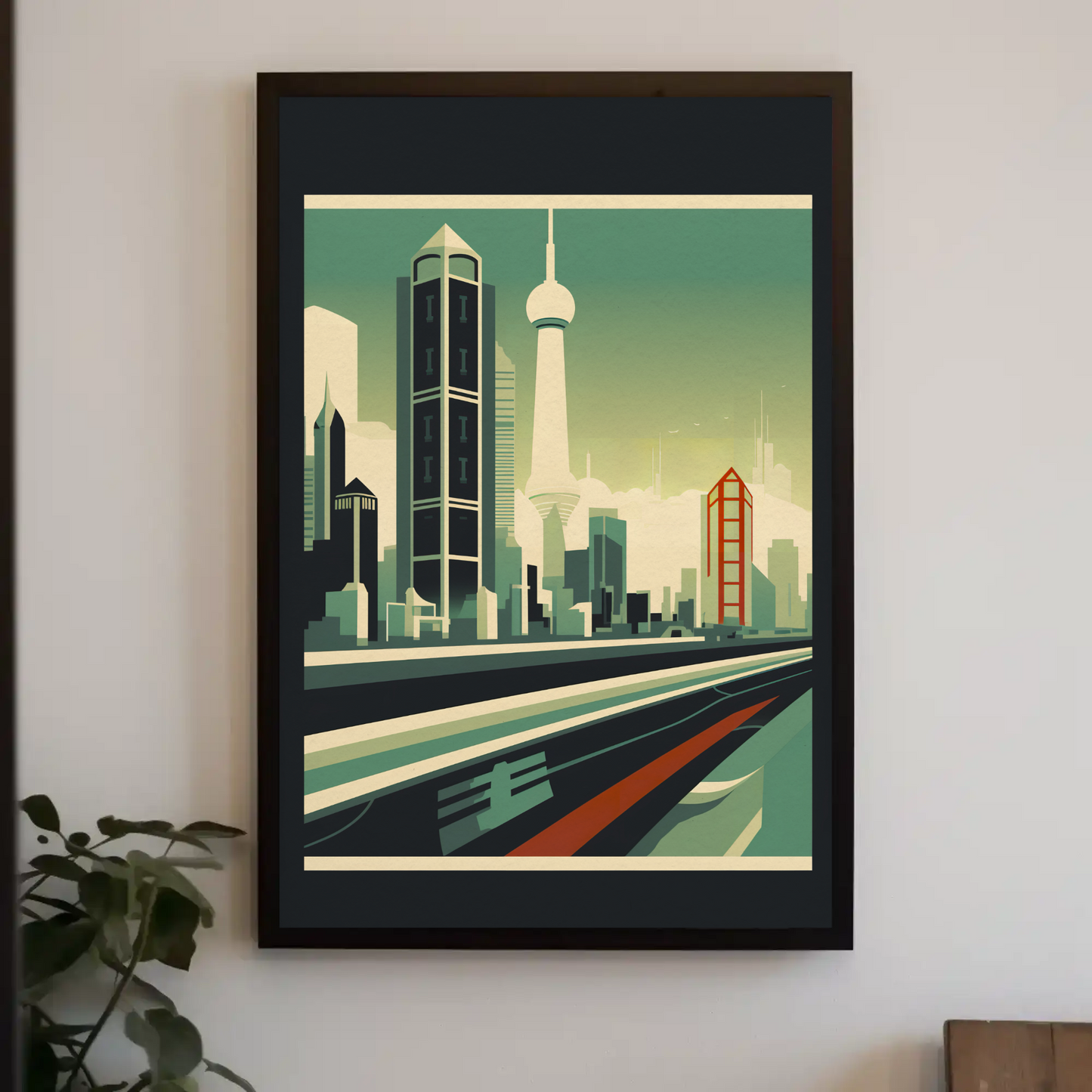 Futuristic Skyline Of Shanghai China Travel Poster