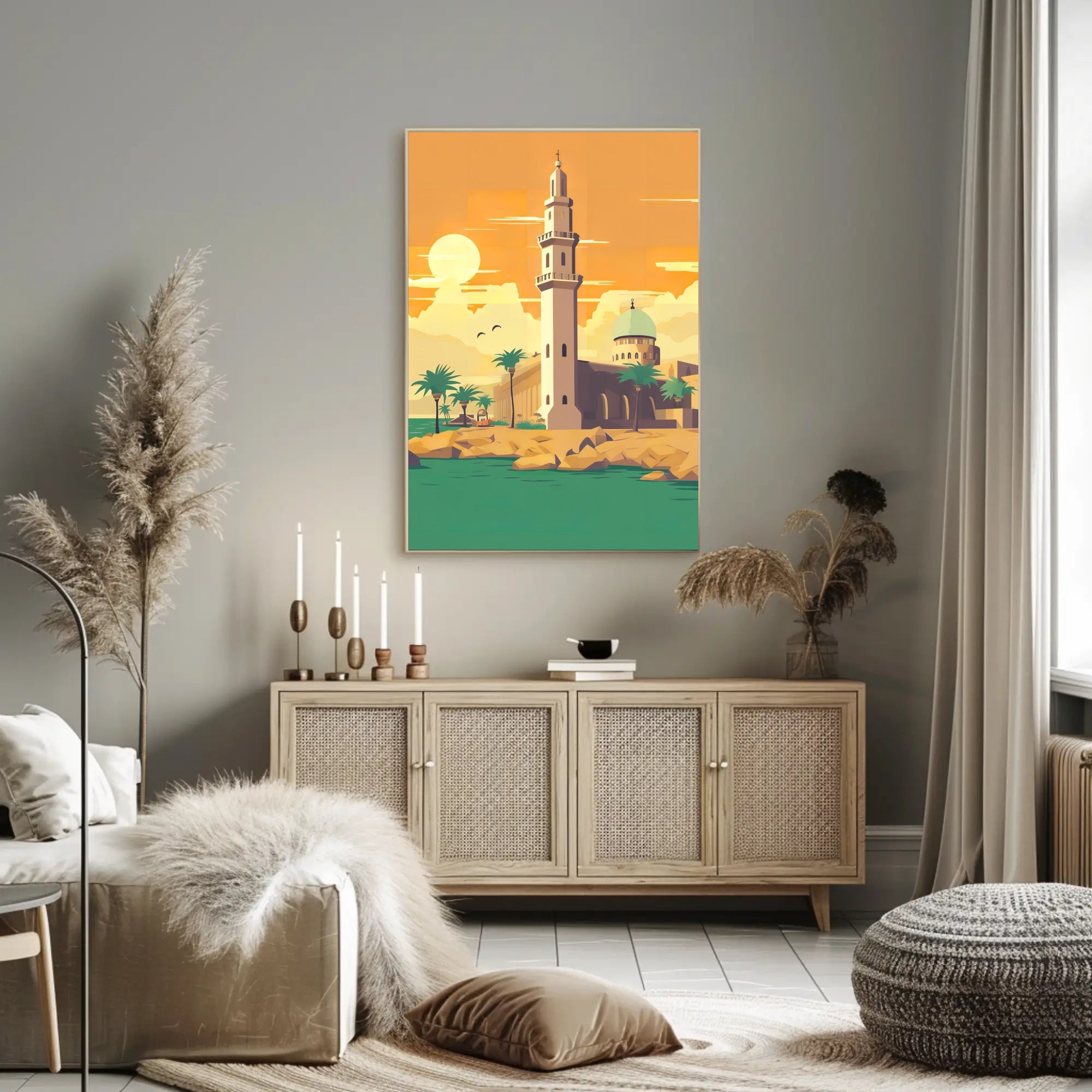 Tranquil Coastal Mosque Poster