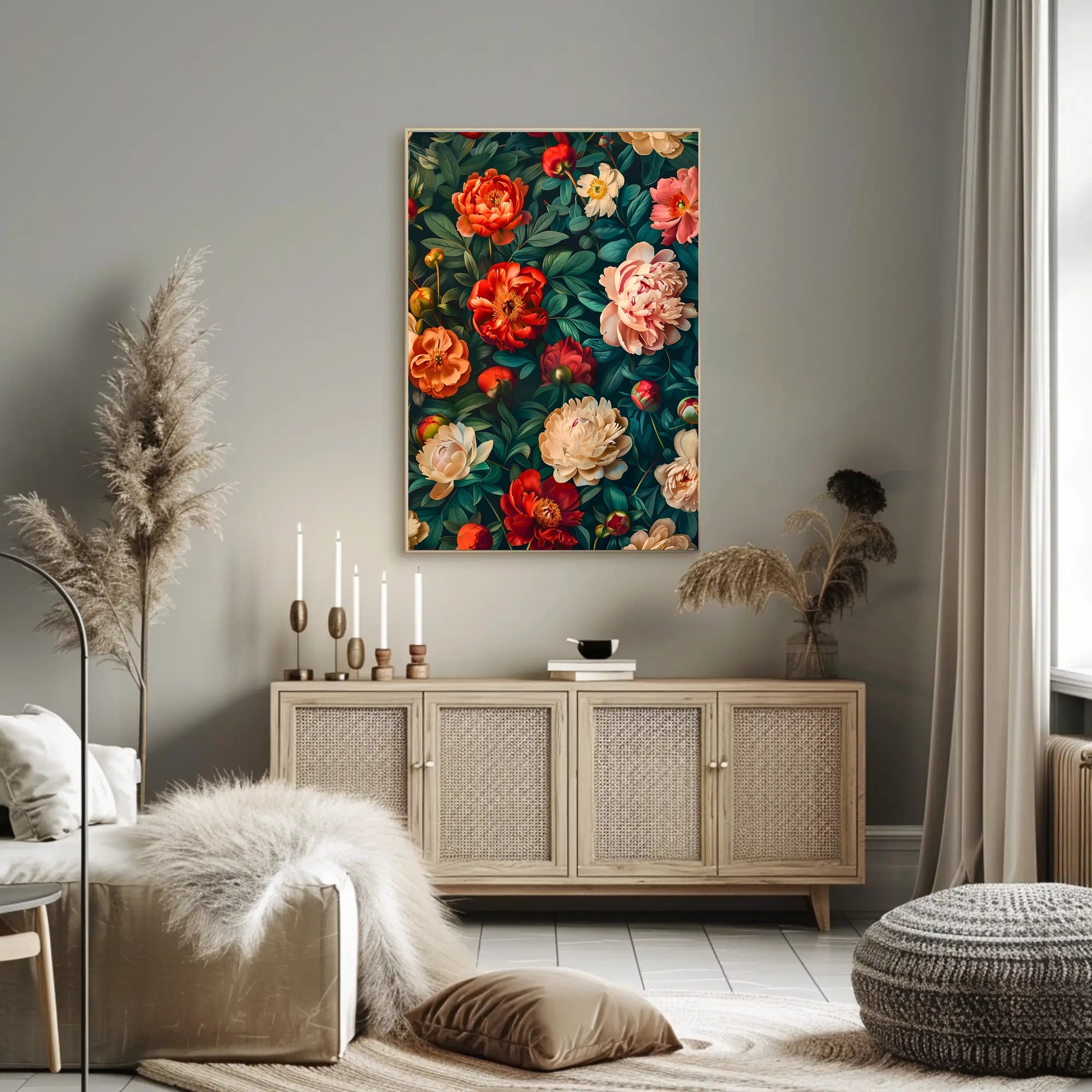 Lush Floral Elegance Art Print - Abstract or Artistic Poster