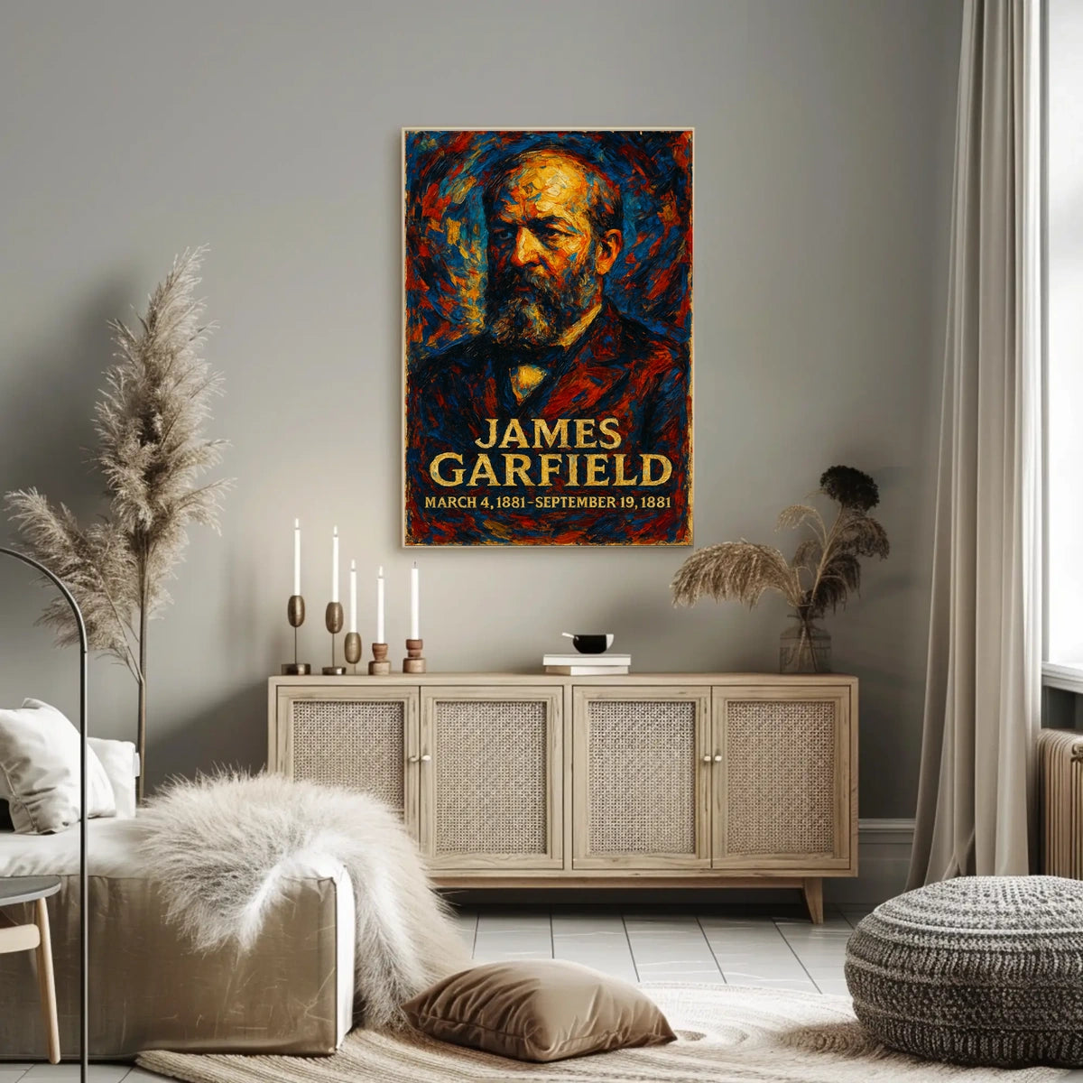 James A. Garfield 20th President of the United States Glitch Hop Art Poster