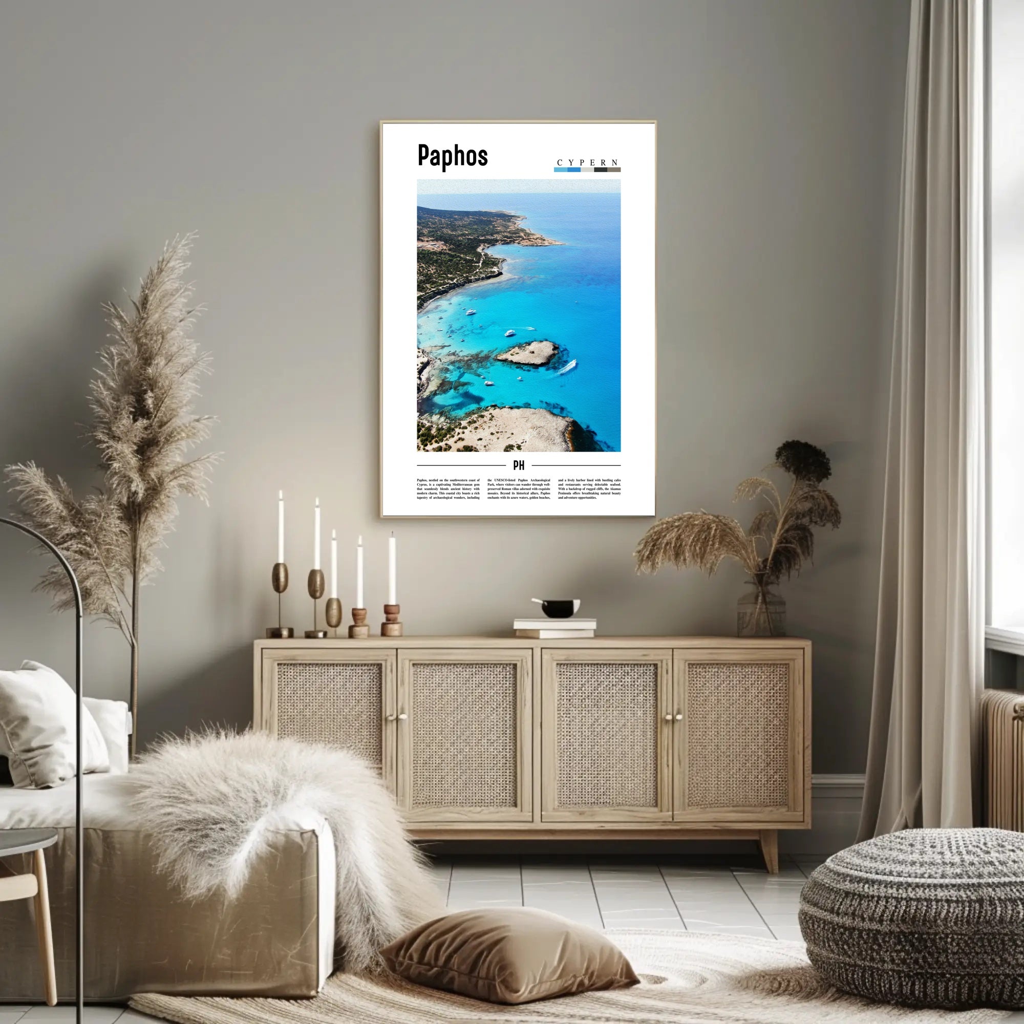 Paphos Coastal Paradise: Stunning Travel Poster PosterGoat