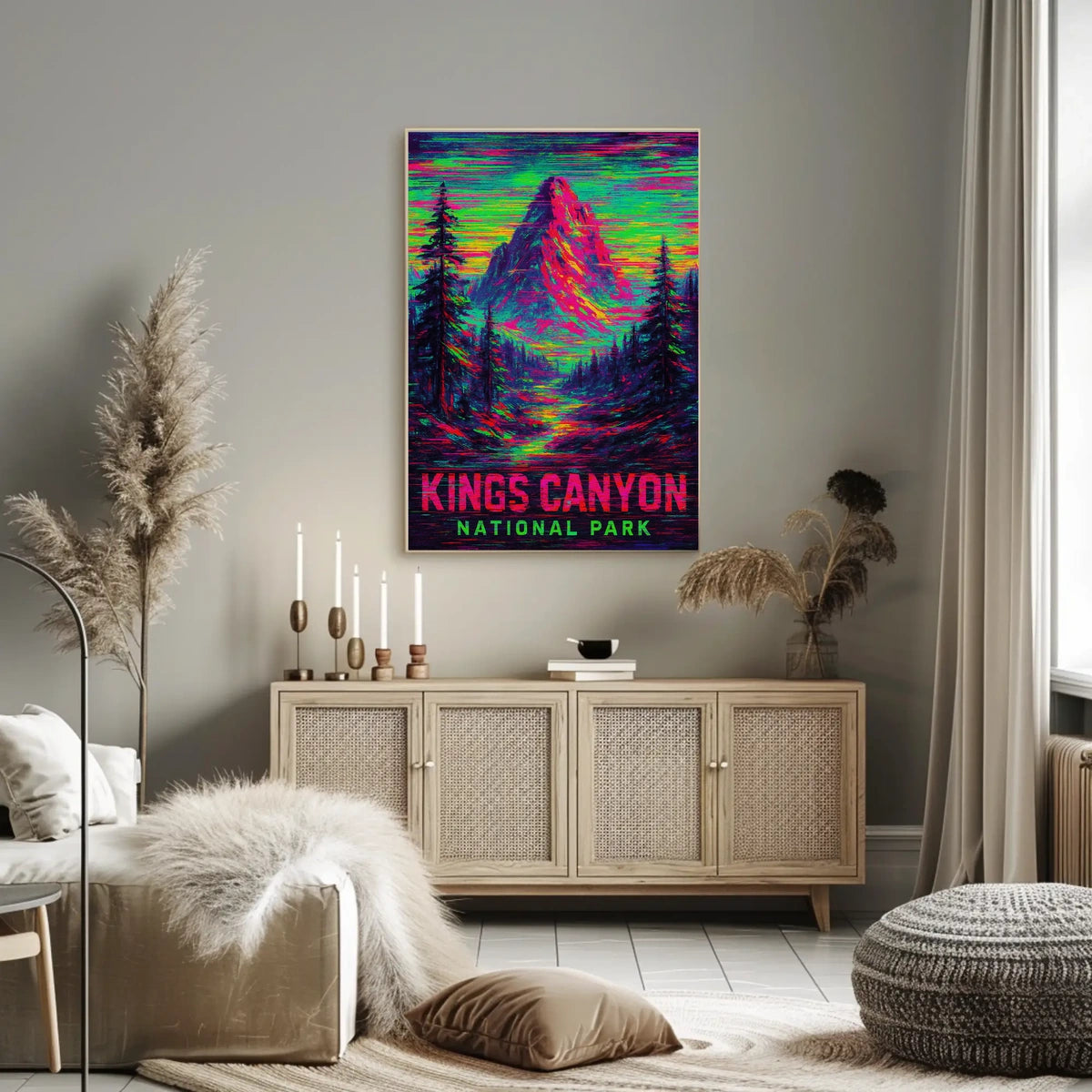 Kings Canyon National Park Vintage Scenic Wilderness Travel Wall Art Breathtaking Nature Escape Gift Souvenir Poster