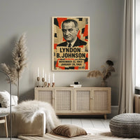 Lyndon B. Johnson 36th President of the United States Layered paper Collage Poster