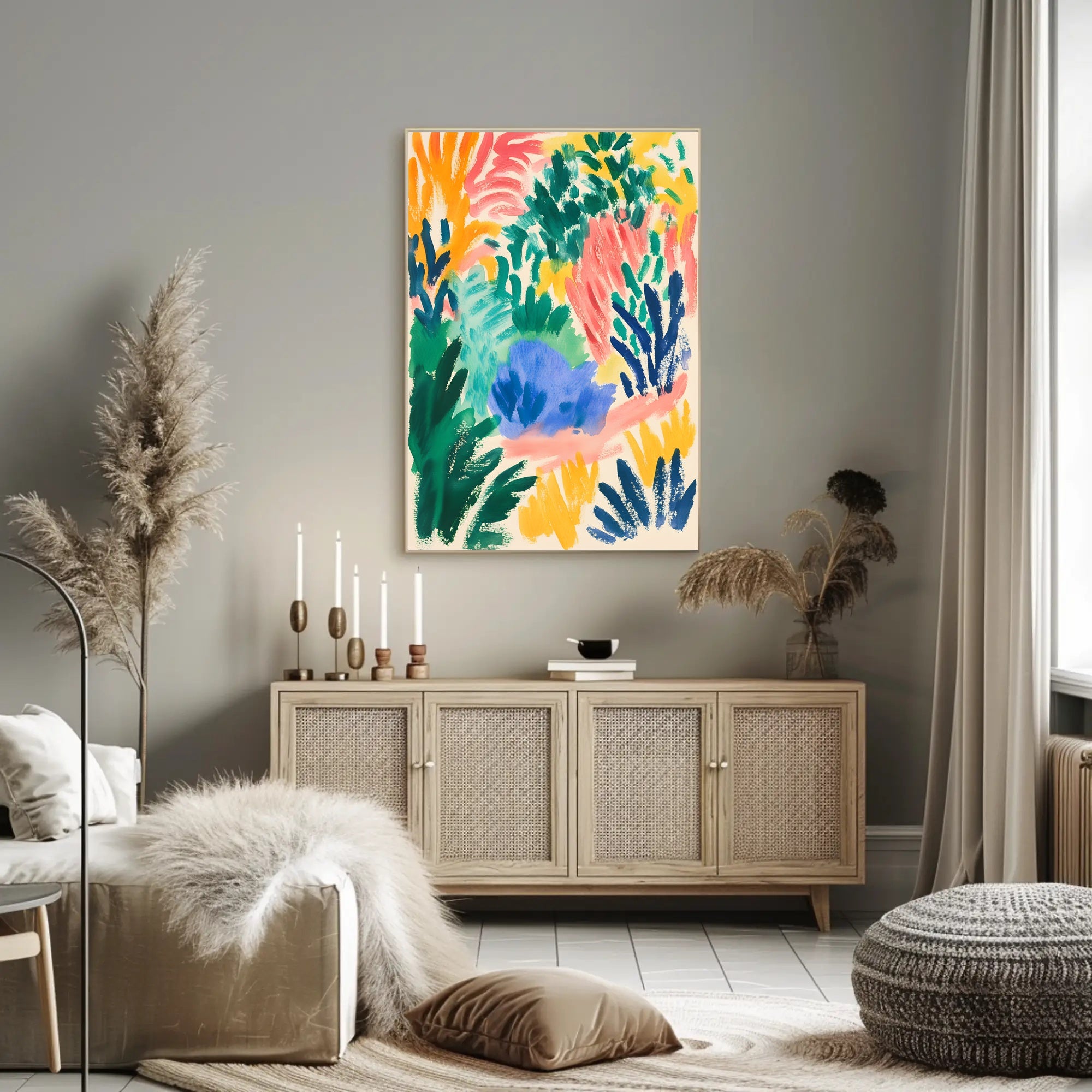 Vibrant Abstract Expressionism Poster for Artistic Home Decor