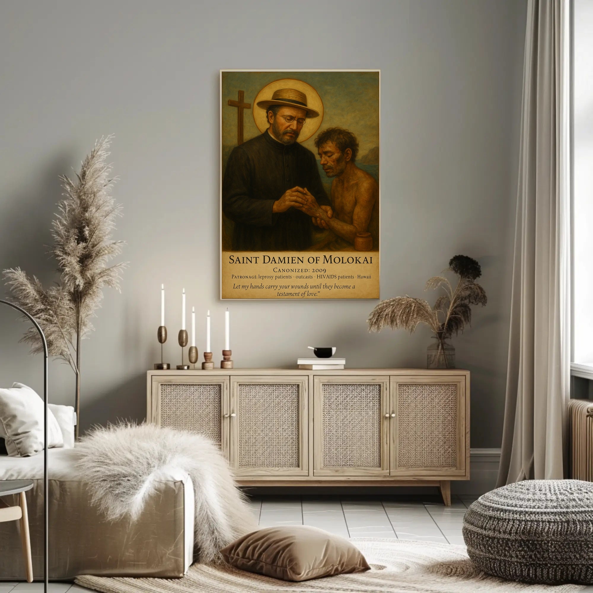 Saint Damien Reverent Compassion Cultural or Heritage Poster