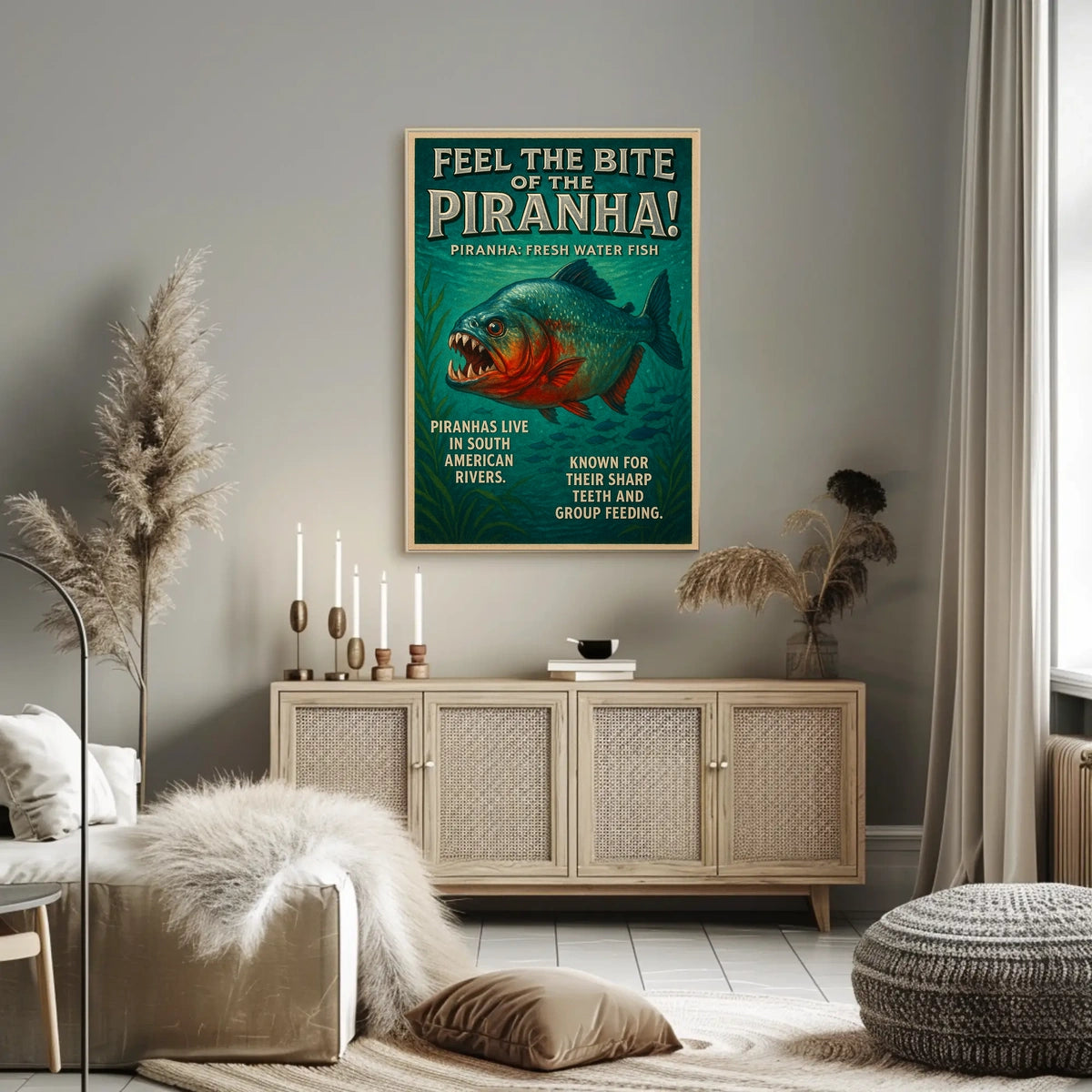 Feel the Bite of the Piranha Poster