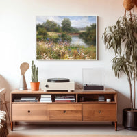 Tranquil Riverside Landscape Poster
