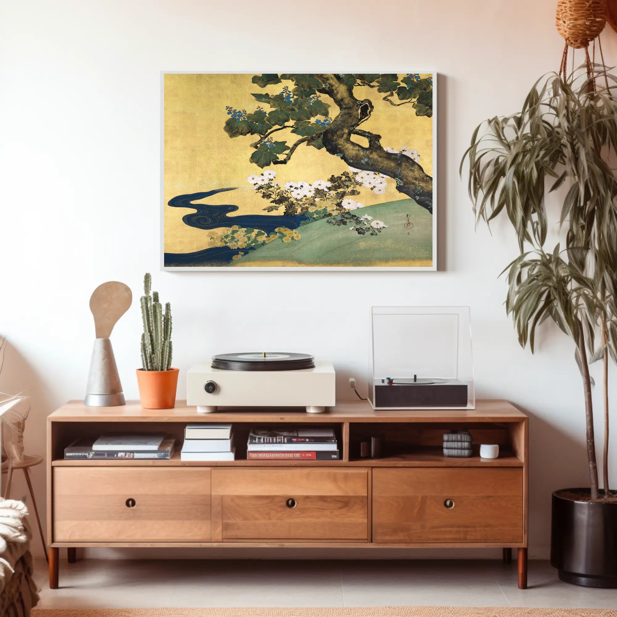 Serene Japanese Landscape Painting in Artistic Poster