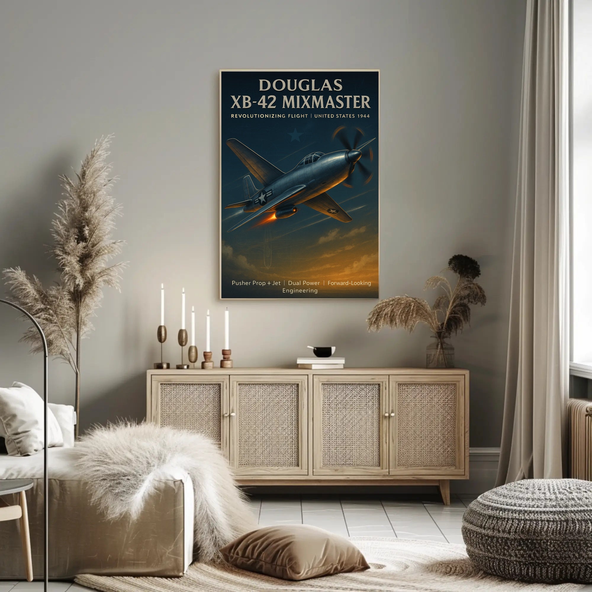 Douglas XB-42 Mixmaster Vintage Aviation Poster