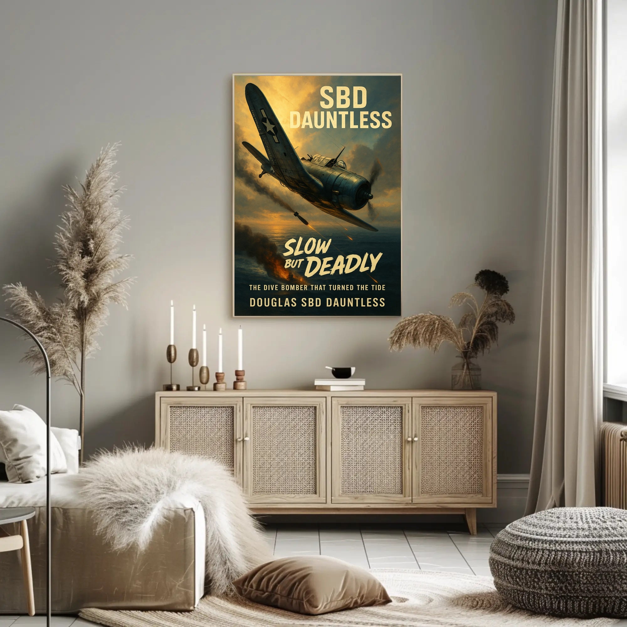 Douglas SBD Dauntless Action Scene WWII Poster