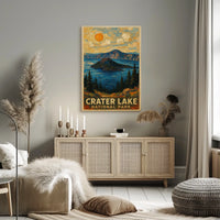 Crater Lake National Park Scenic Decor Wall Art Poster