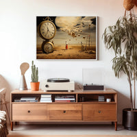 Surreal Dreamscape with Moon and Clocks - Fantasy Poster