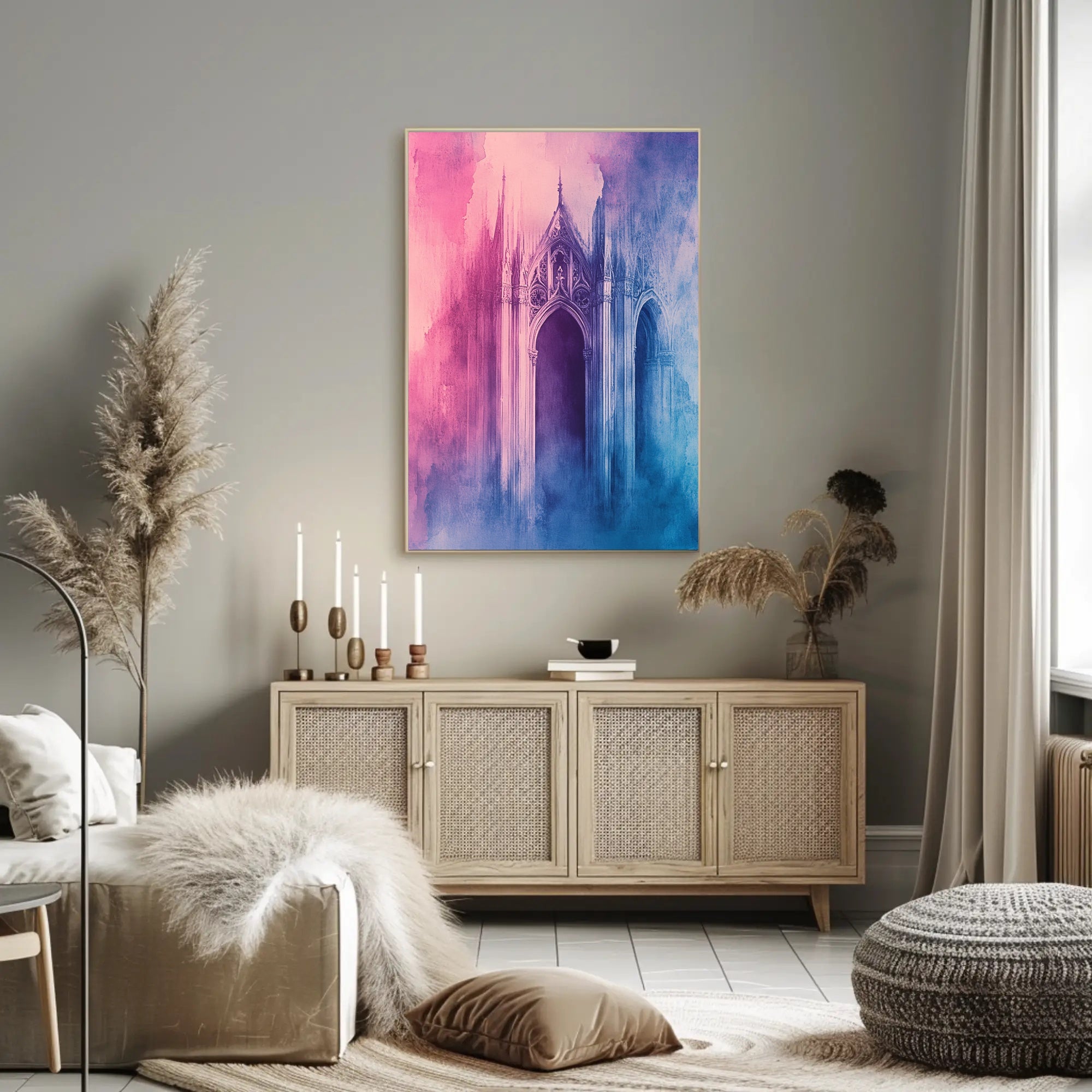 Gothic Dreamscape Watercolor Abstract Artistic Poster