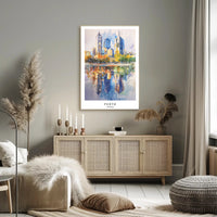 Perth Skyline Watercolor Travel Poster PosterGoat