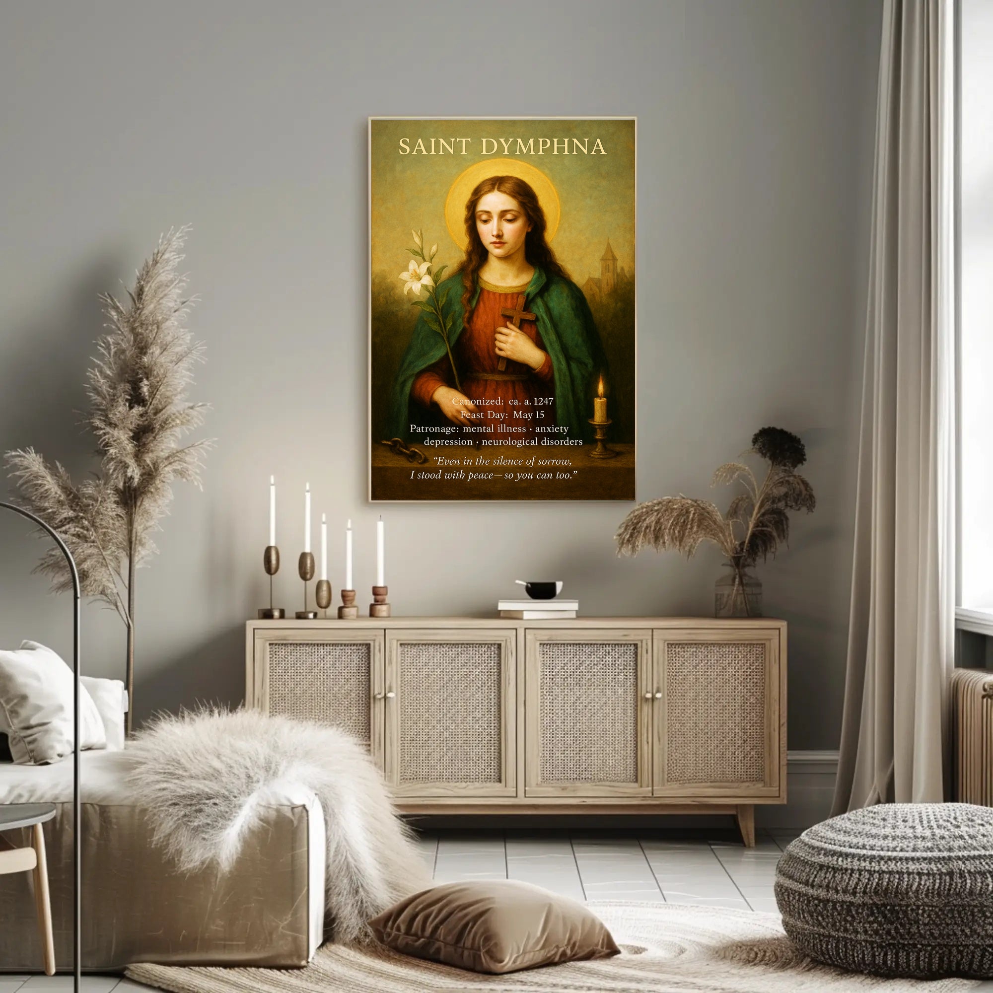 Saint Dymphna Patron of Mental Illness Poster PosterGoat