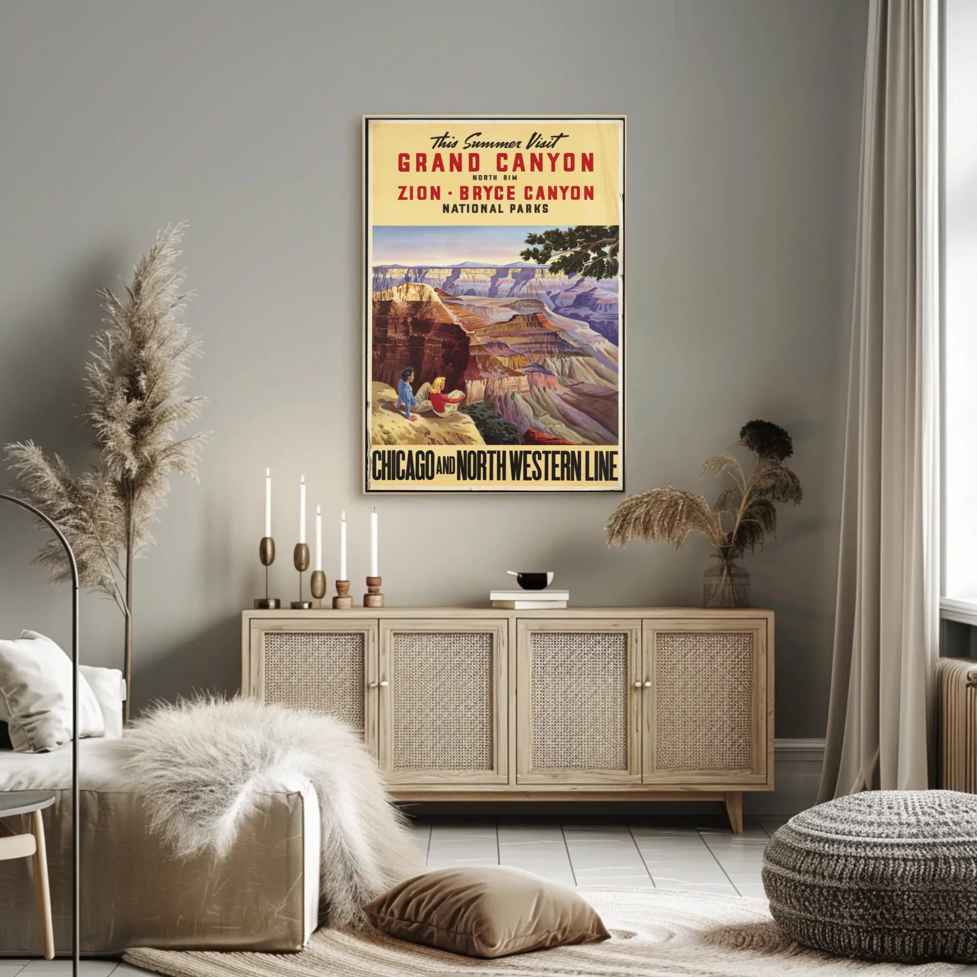 Grand Canyon Vintage Travel Poster Wall Art Print