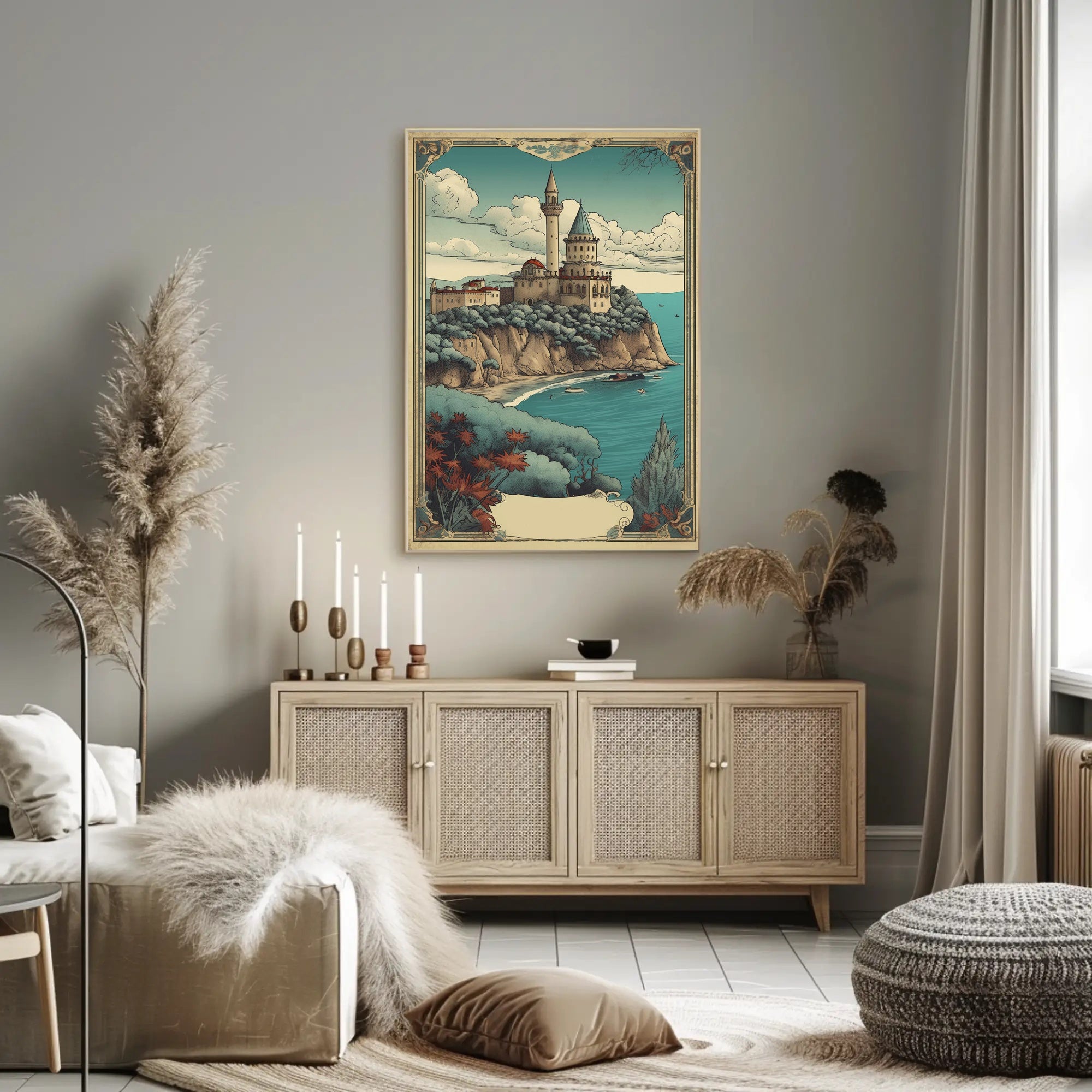 Enchanted Coastal Castle Poster