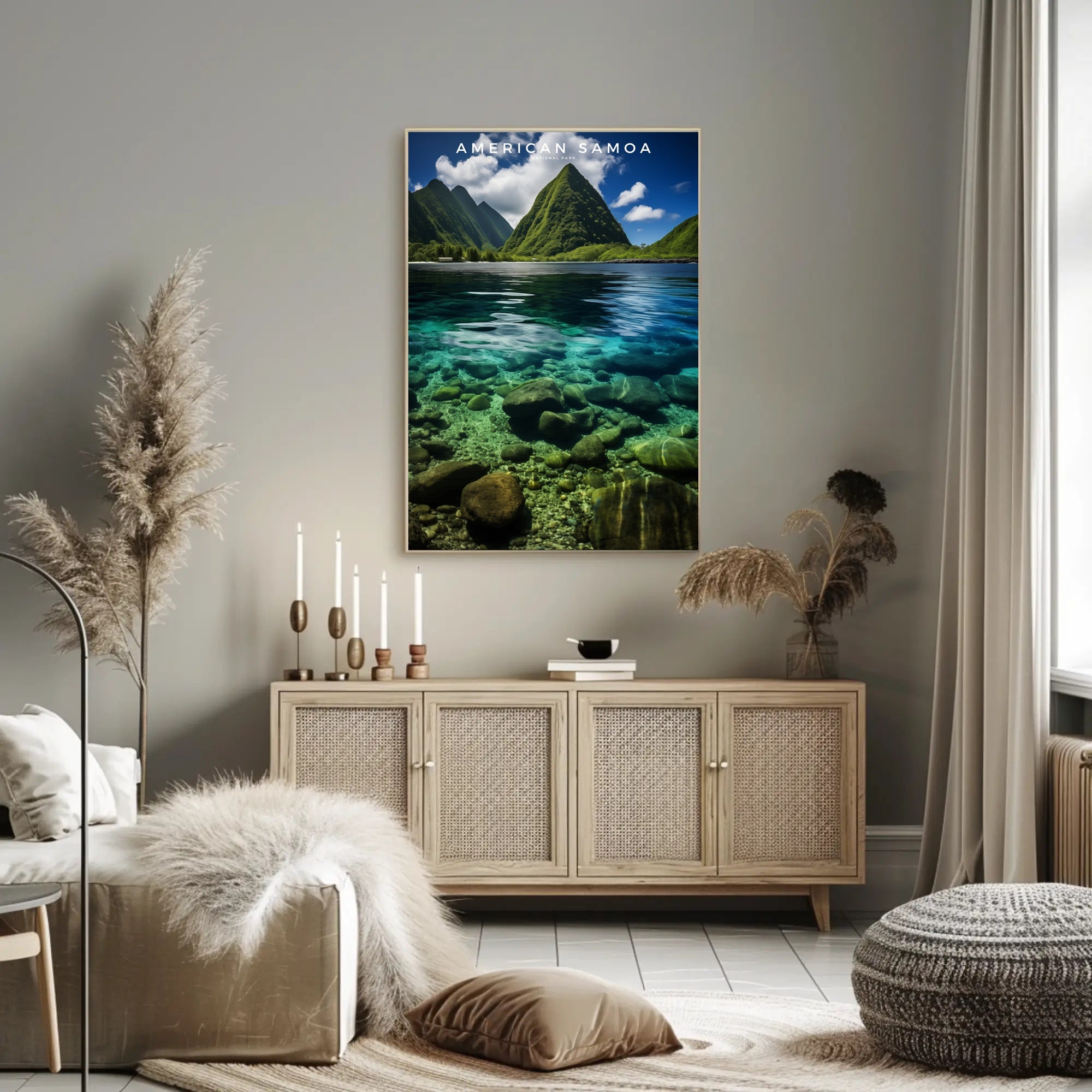 American Samoa Tranquil Waters Poster Travel Wall Art