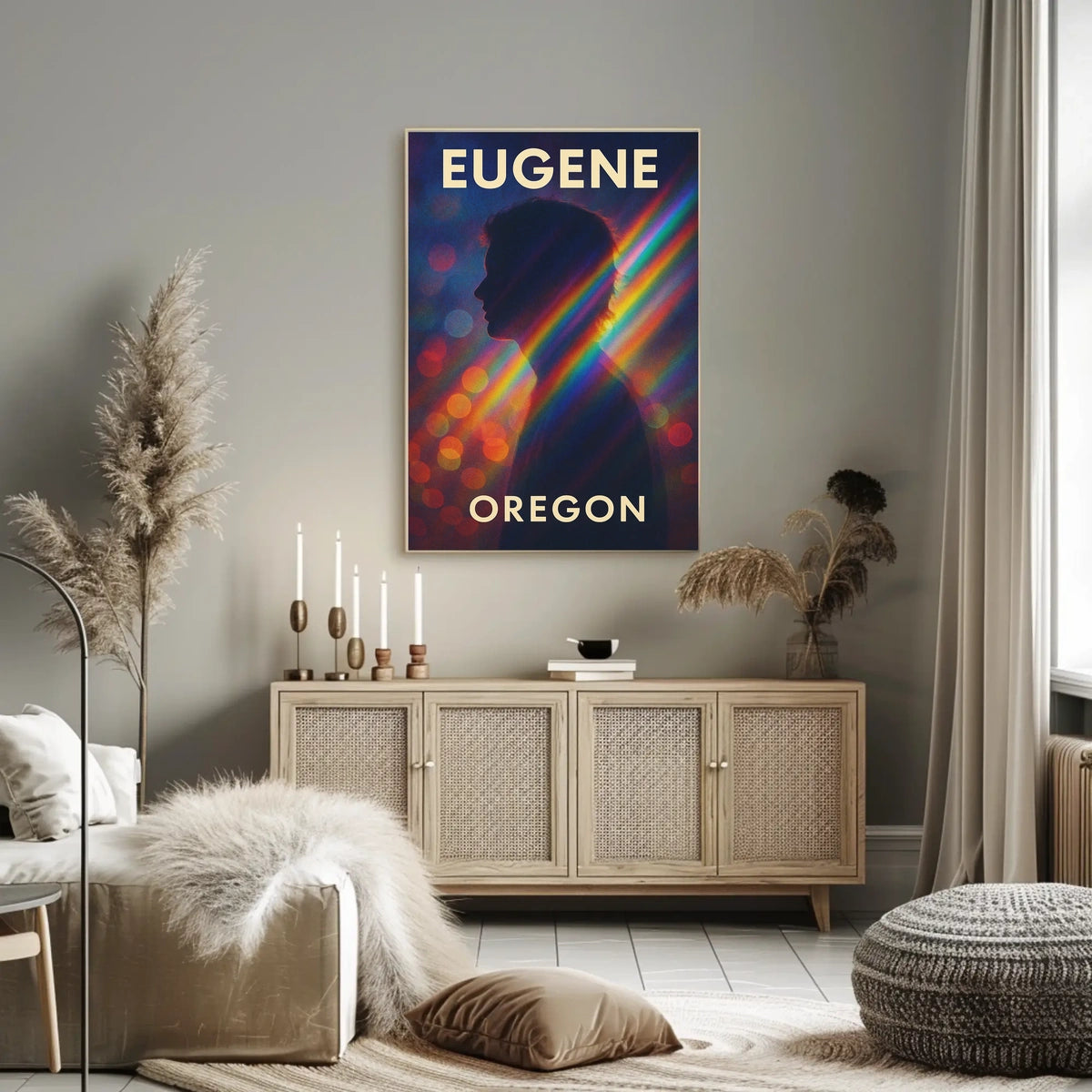 Eugene Vibrant Silhouette Minimalist Decor Poster