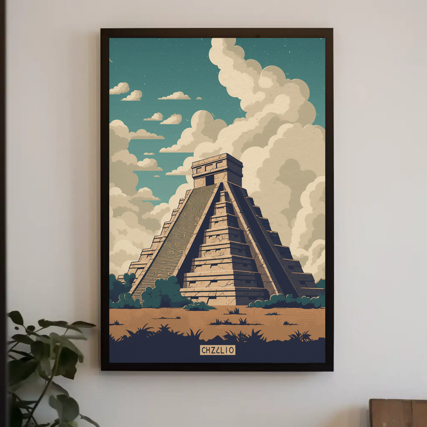 Chichen Itza Mexico Ancient Pyramid Ruins Travel Poster