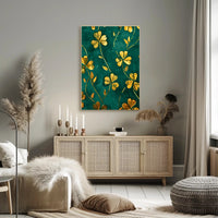 Golden Clovers Luxury Art Print Abstract or Artistic Poster