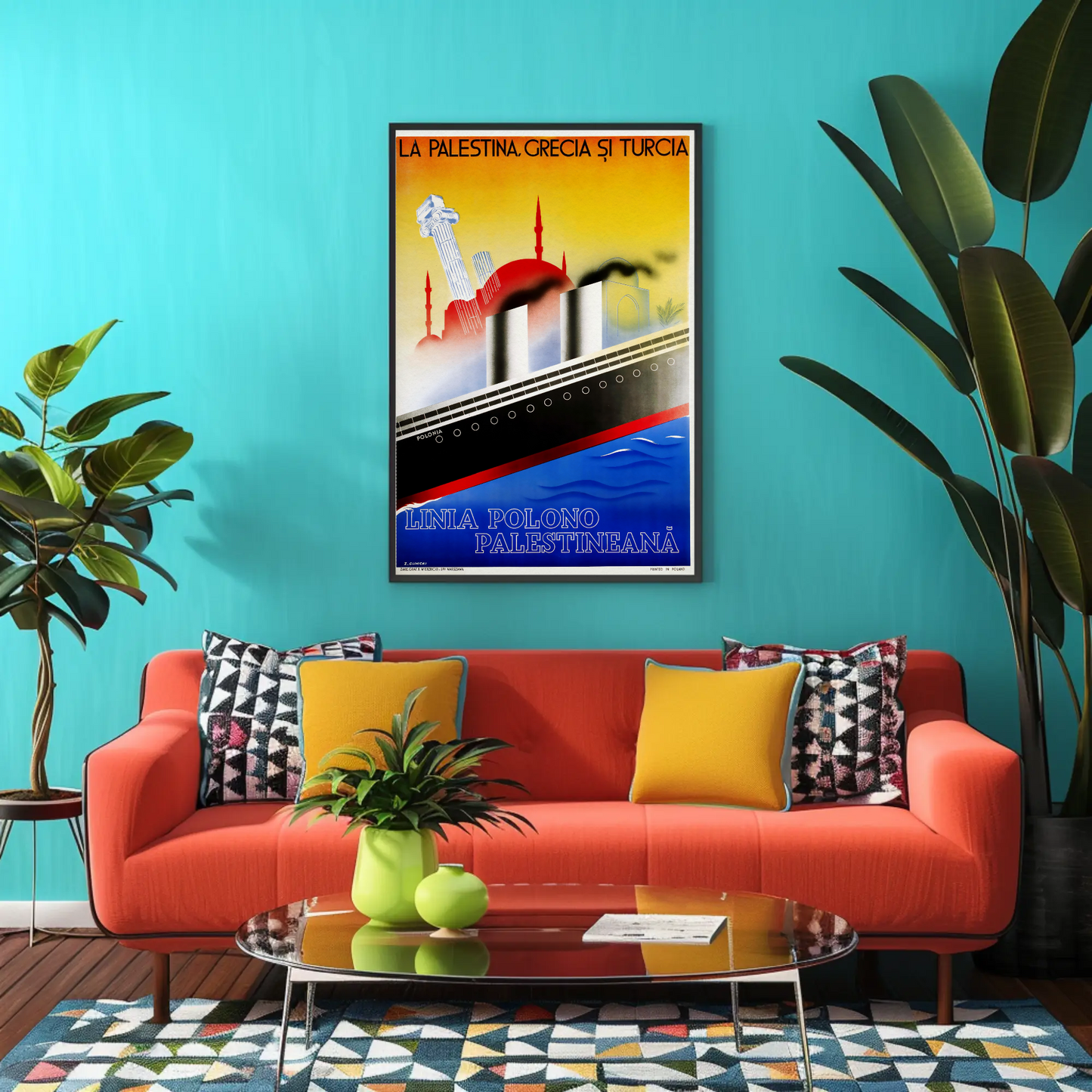 Poland Palestine Greece Turkey Cruise Vintage Poster