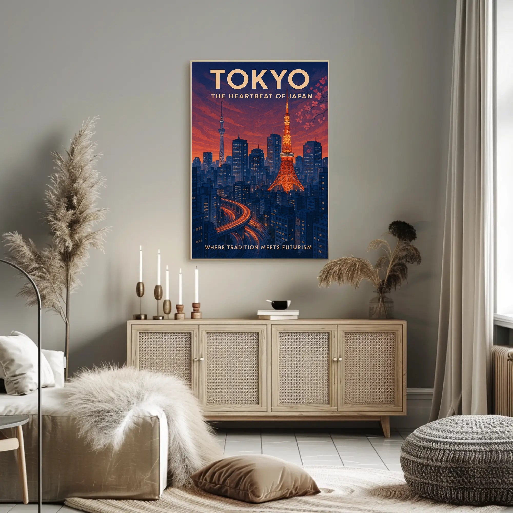 Tokyo Travel Poster Modern City Wall Art Print