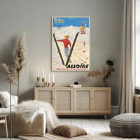 Vibrant Skiing Adventure in Valloire Travel Poster PosterGoat