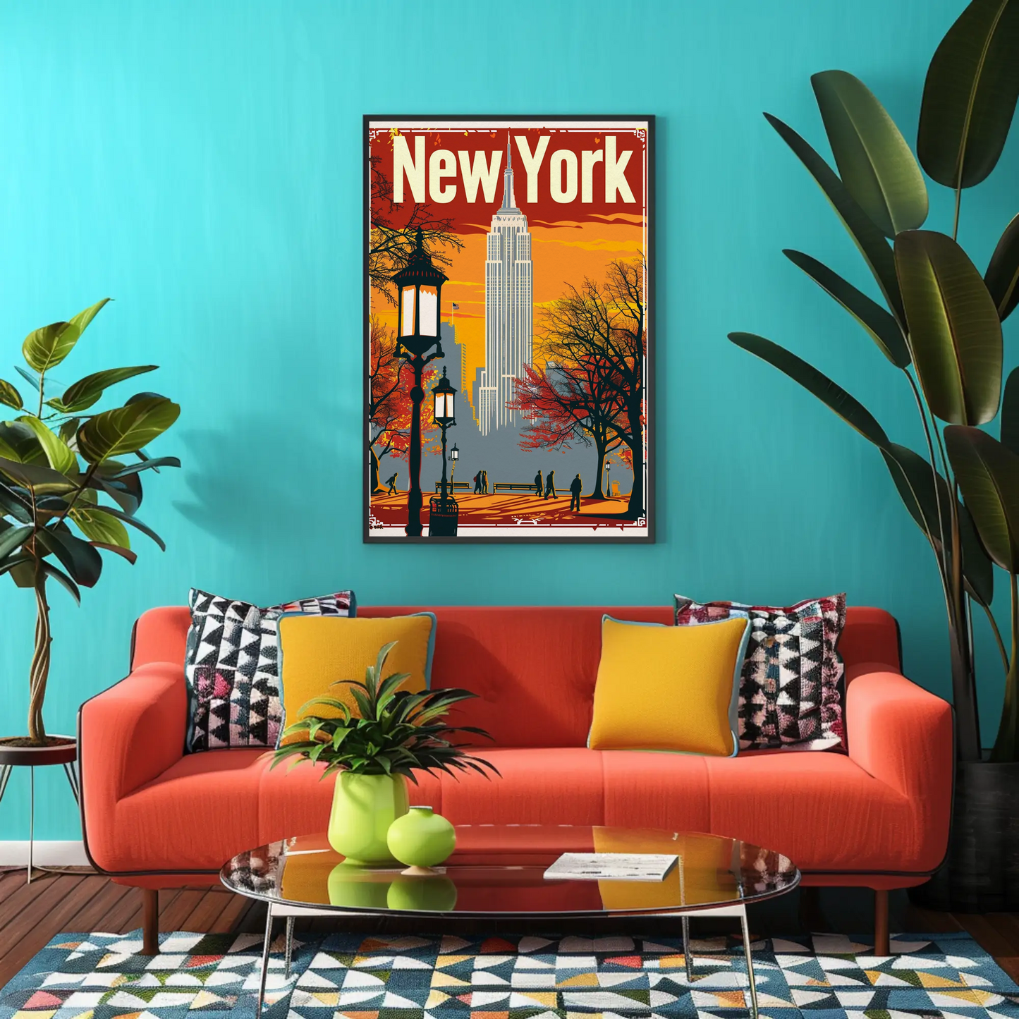 Empire State Building Vintage New York Style Poster