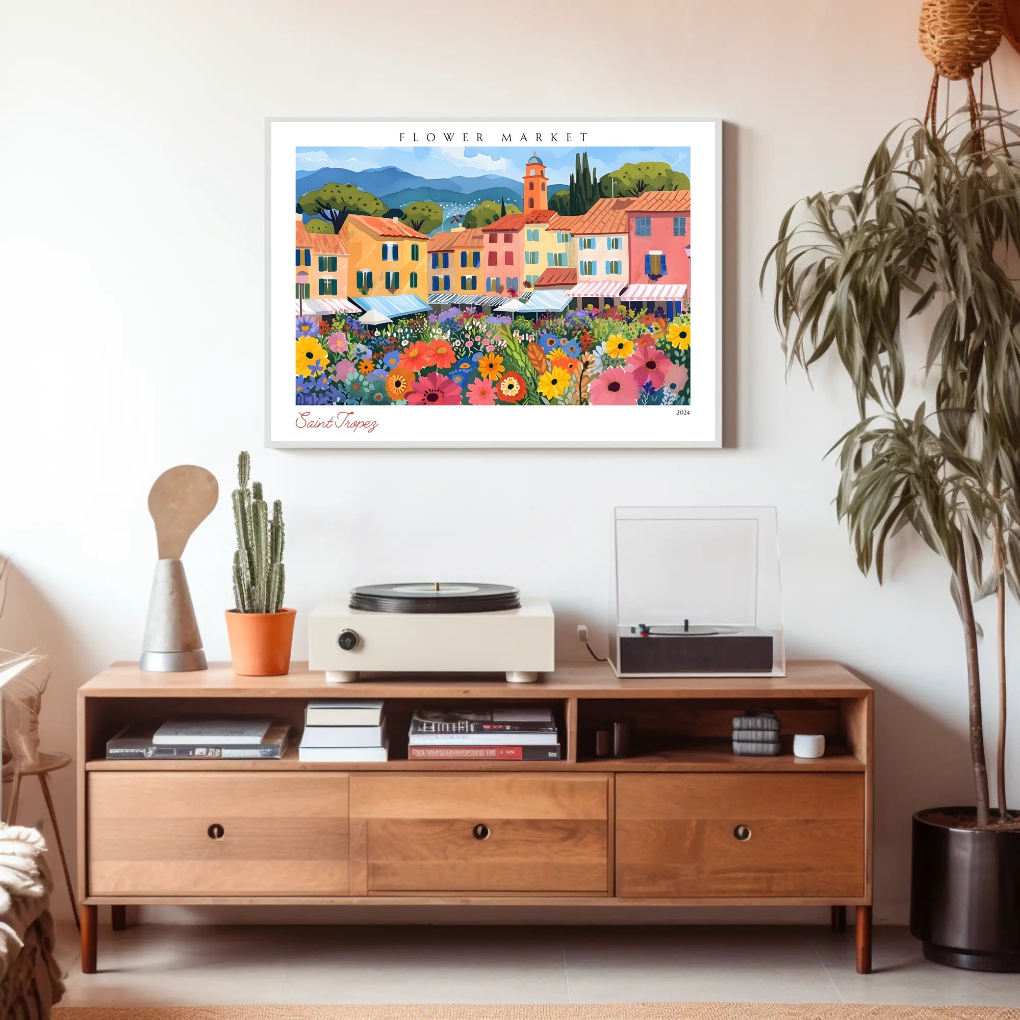 Saint Tropez Flower Market Poster PosterGoat