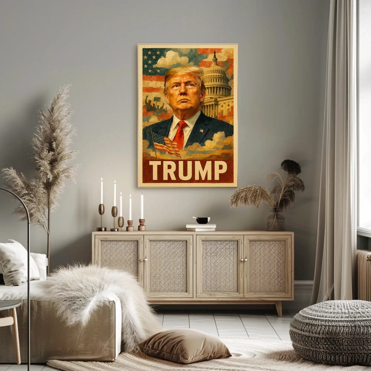 Donald Trump 45th President of the United States Layered Digital Collage Poster
