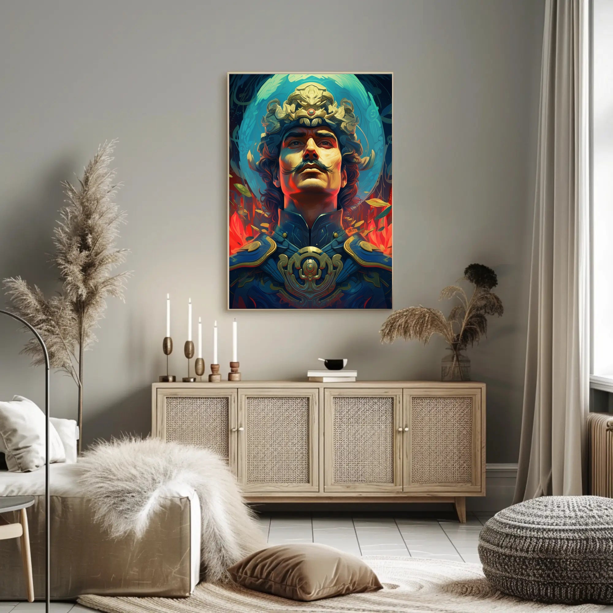 Regal Fantasy Warrior Art Poster Abstract, Artistic, or Pop Culture Poster
