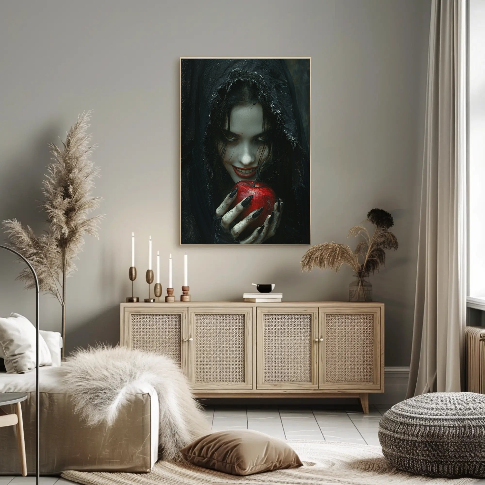 Sinister Apple Dark Fantasy Character Art Poster PosterGoat