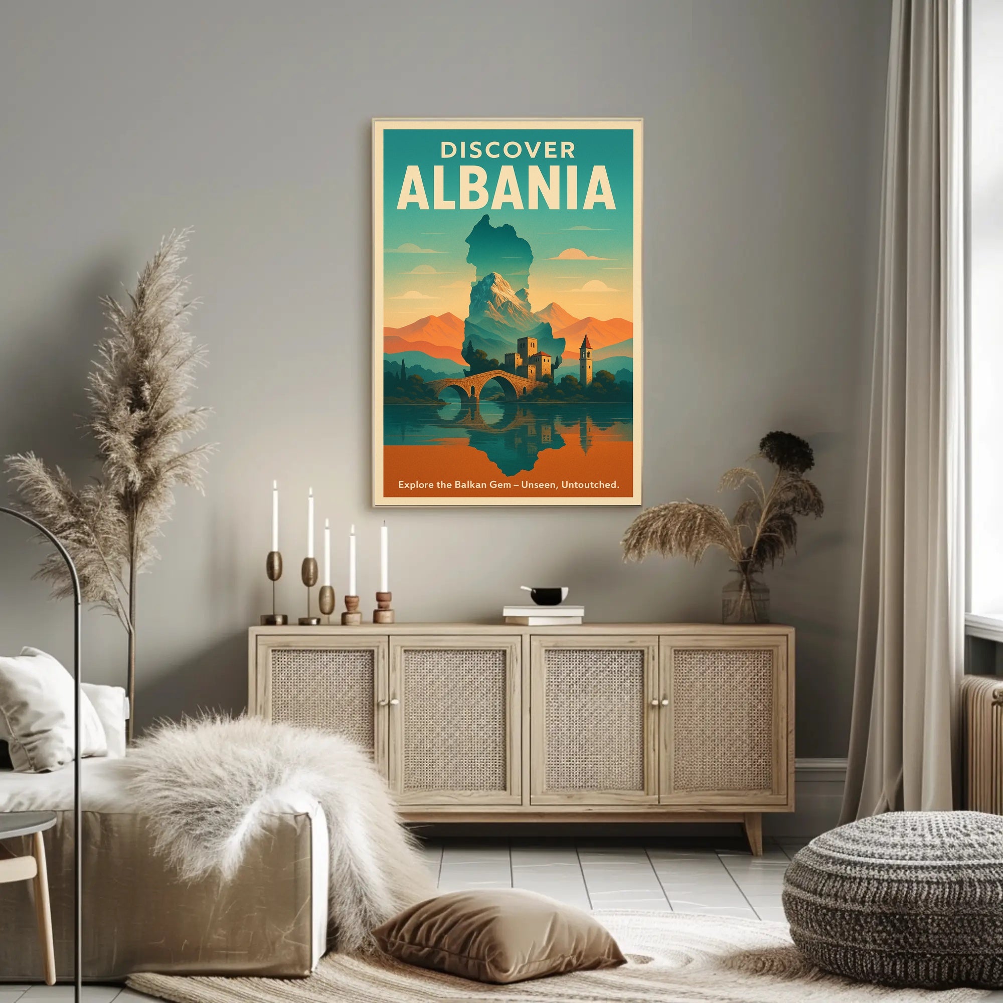 Discover Albania Vintage Travel Poster