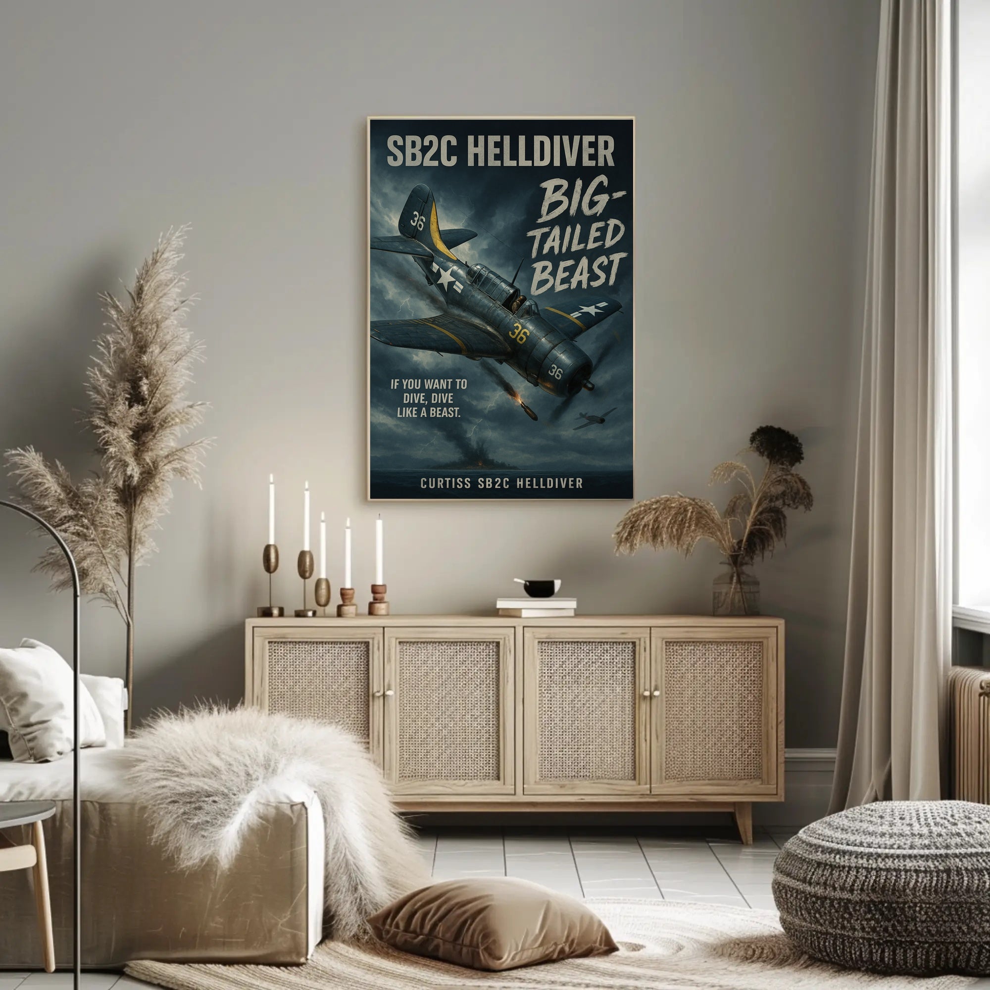 Curtiss SB2C Helldiver Military WWII Poster