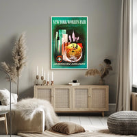New York Worlds Fair Poster Vintage Empire State Wall Art