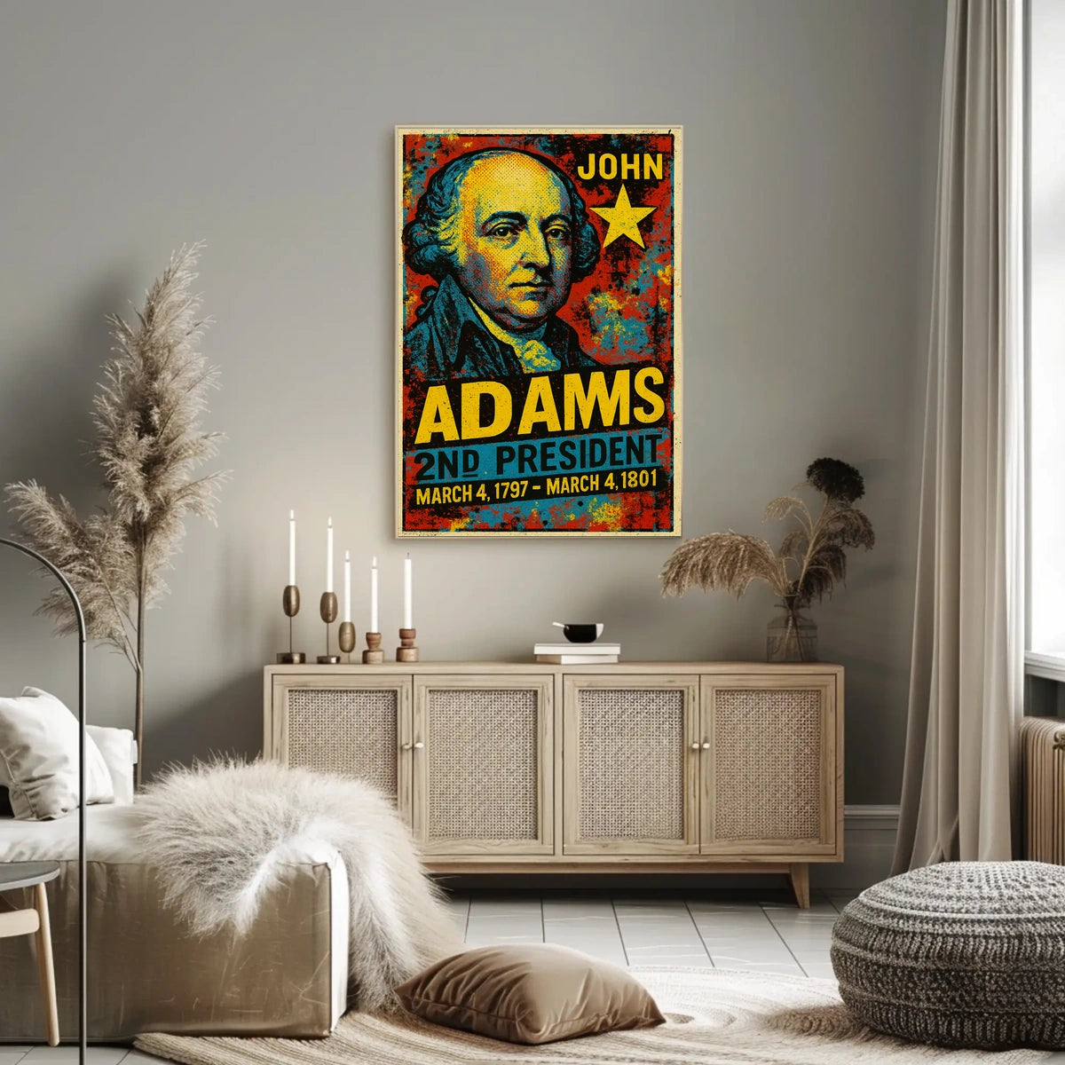 John Adams 2nd President of the United States Graffiti Pop Art Poster