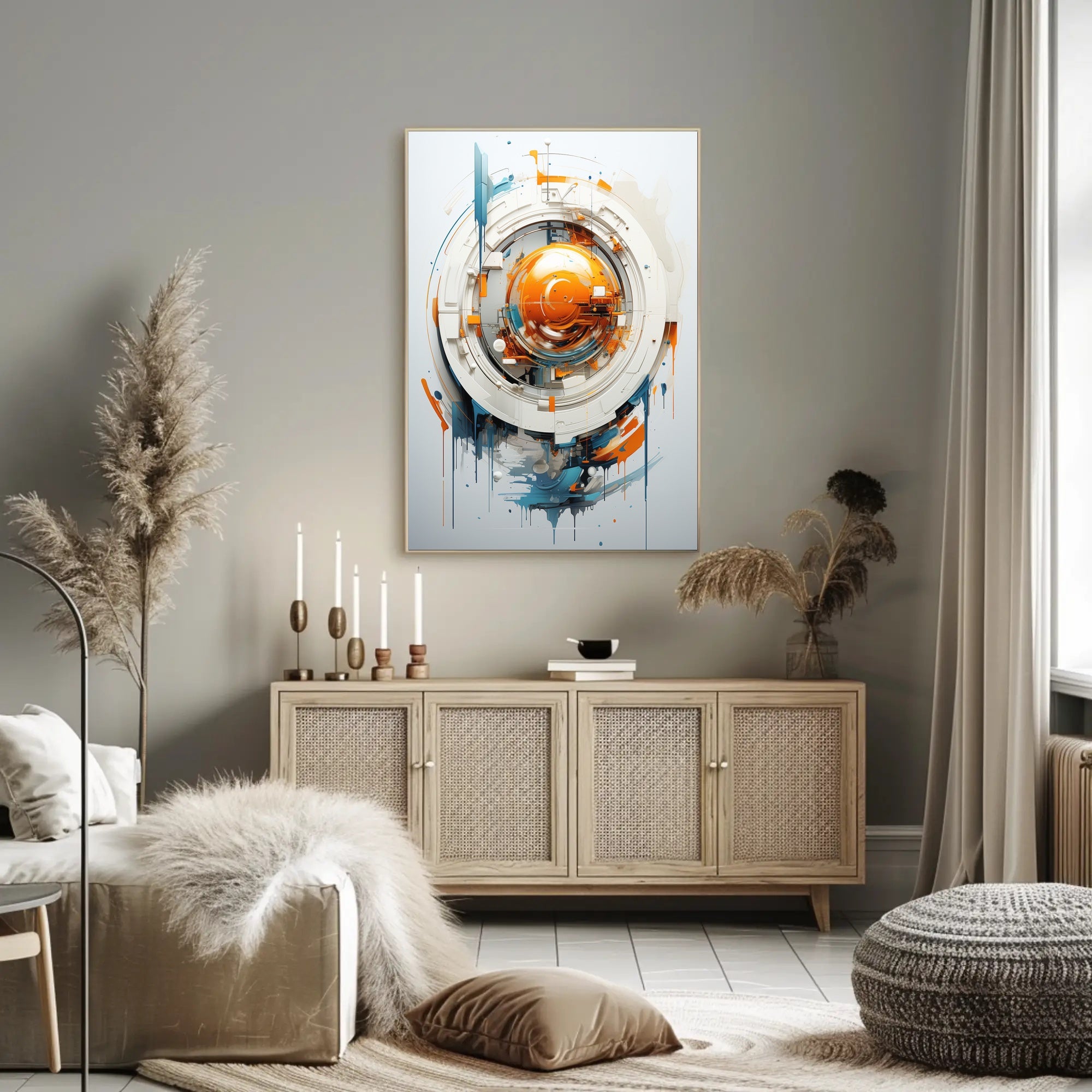 Futuristic Cyberpunk Sci-Fi Mechanical Abstract Art Poster