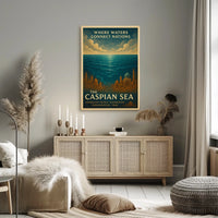 Caspian Sea Vintage Art Cultural or Heritage Poster
