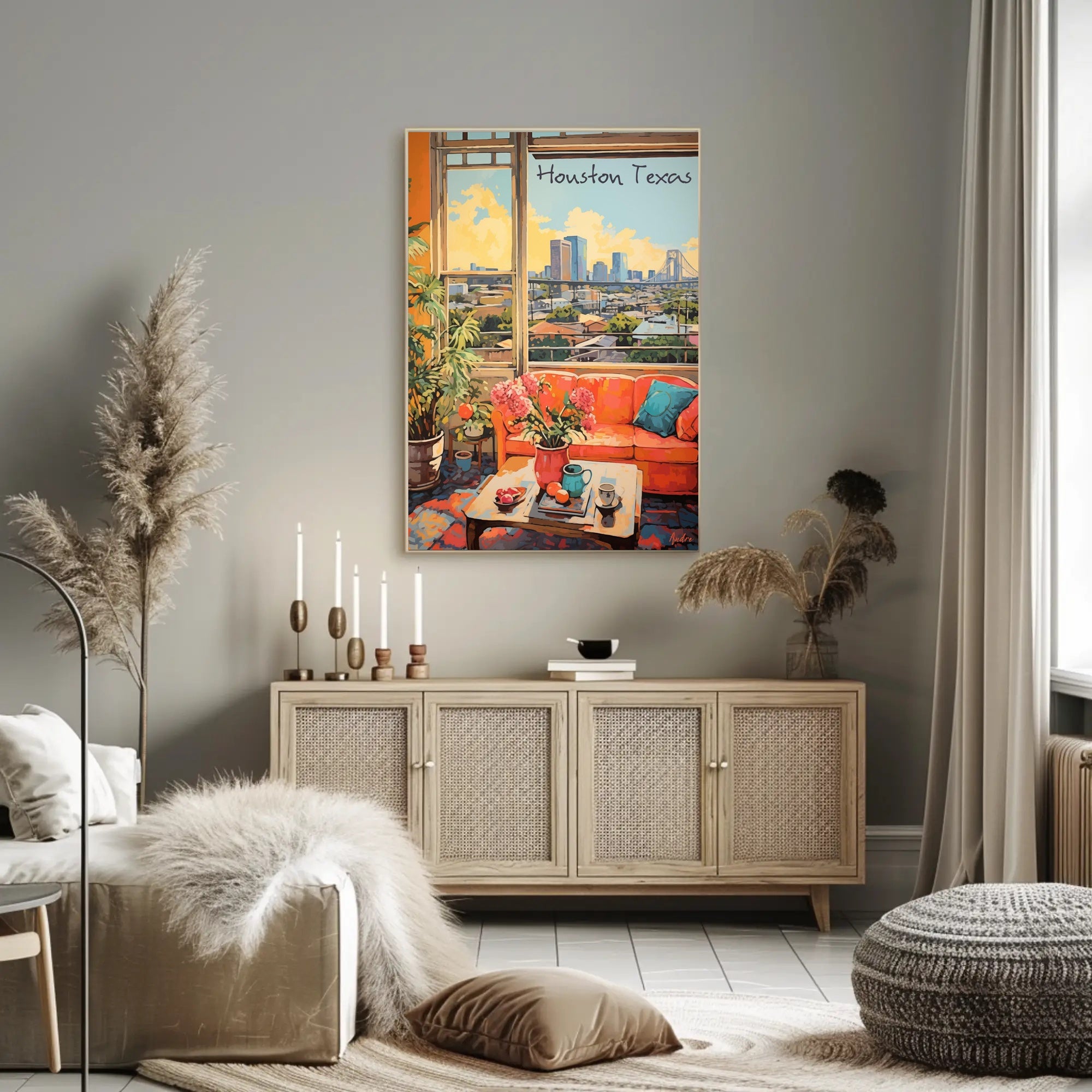 Cozy Houston Living Room View Poster