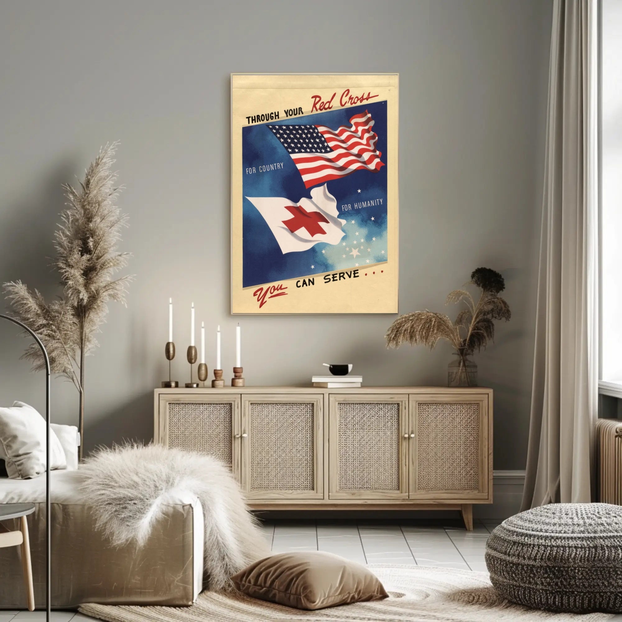 Serve Through the Red Cross Poster PosterGoat