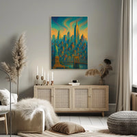 New York City Dreamscape Poster Abstract Cityscape Wall Art