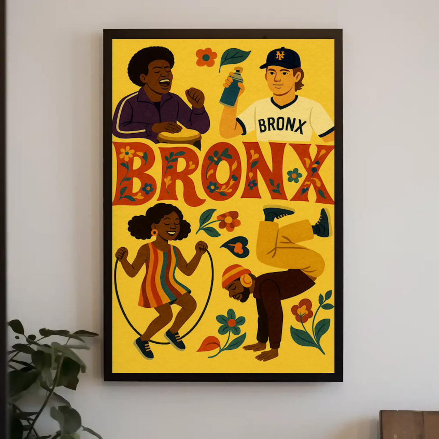 Bronx New York Hip Hop Culture Colorful Travel Poster