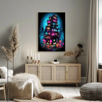Neon Cityscape Poster
