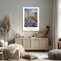 Las Vegas Cityscape Vibrant Watercolor Travel Poster PosterGoat