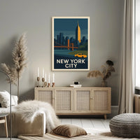 New York City Poster Modern Travel Iconic Bold Wall Art