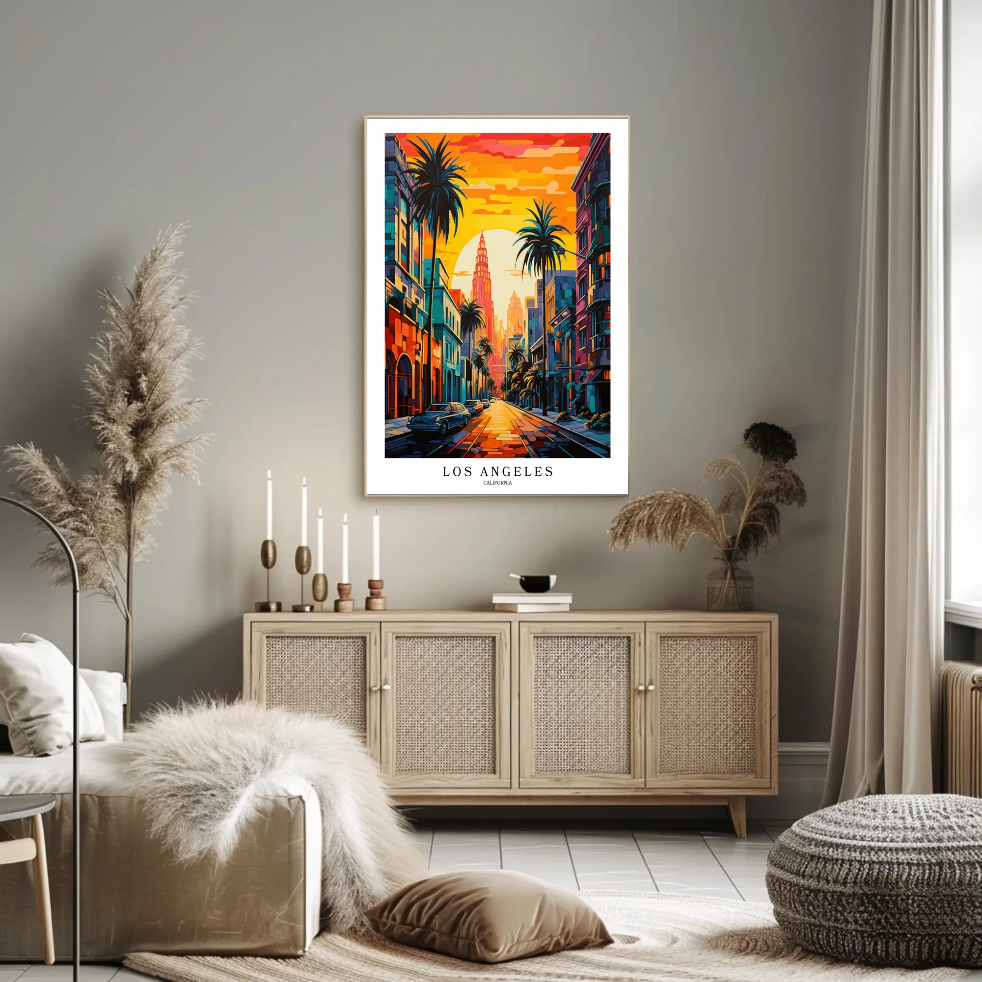 Los Angeles Vibrant Urban Scene Art Print - Urban or Cityscape Poster PosterGoat